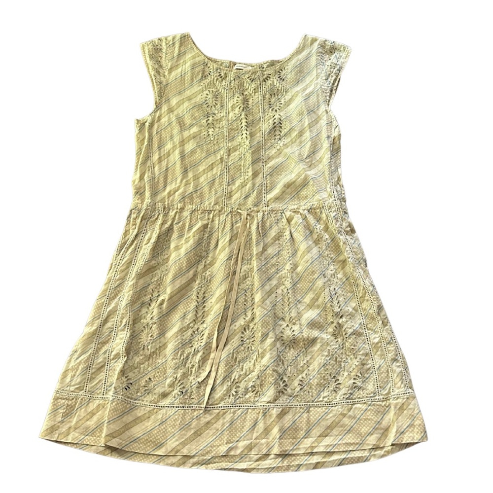 Meadow Rue x Anthropologie Eyelet Tunic Dress | Yellow/Green/Multi | NWOT | Sz 8